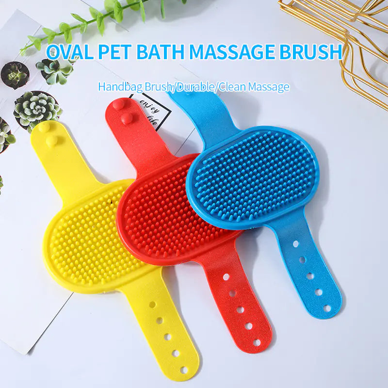 Soft Rubber Grooming & Massage Brush for Dogs and Cats – Gentle Deshedding Tool for Bath or Daily Use