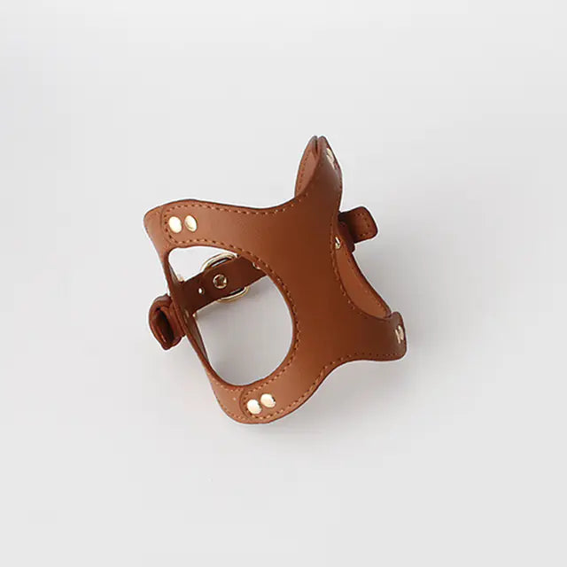 Breathable leather dog harness in multiple vibrant colors
