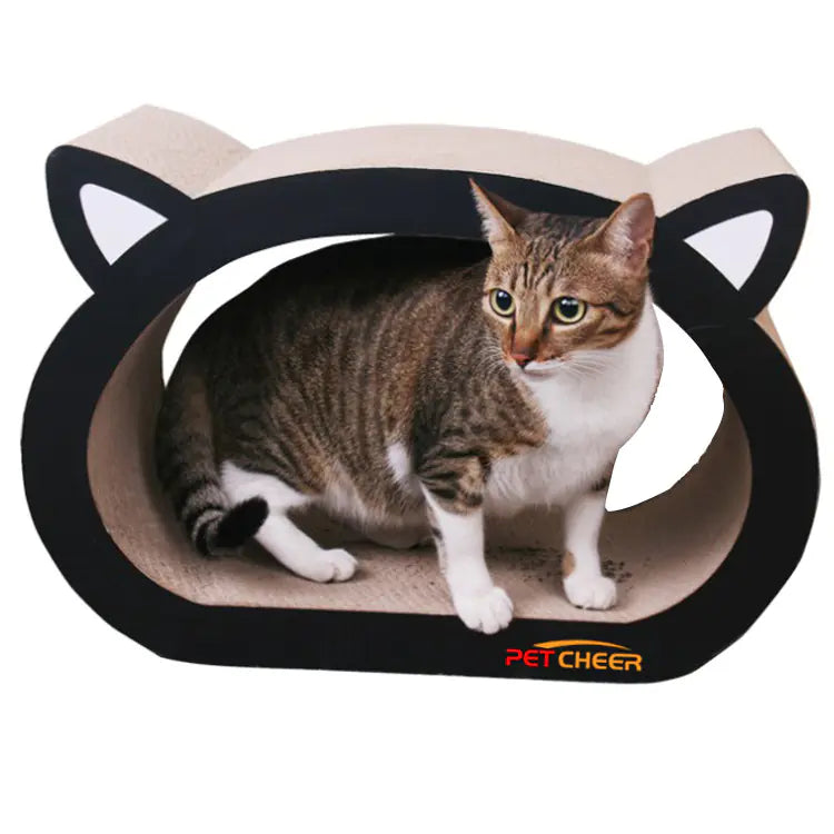 Petcheer Cat Head Scratching Board, providing a fun and stylish scratching experience for your cat.