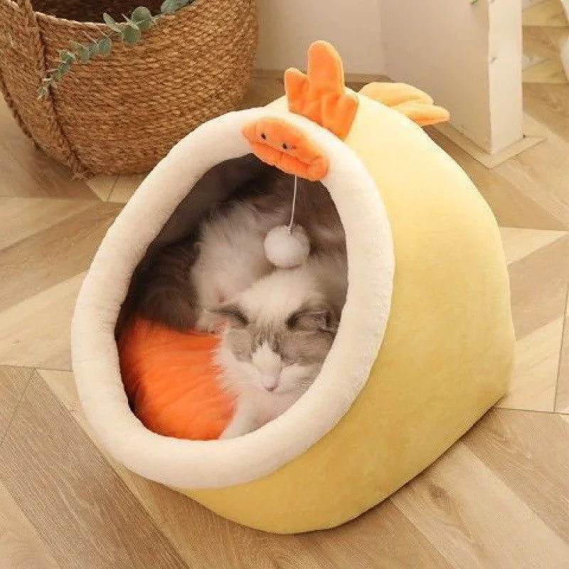 Removable washable cat house providing privacy and comfort for cats