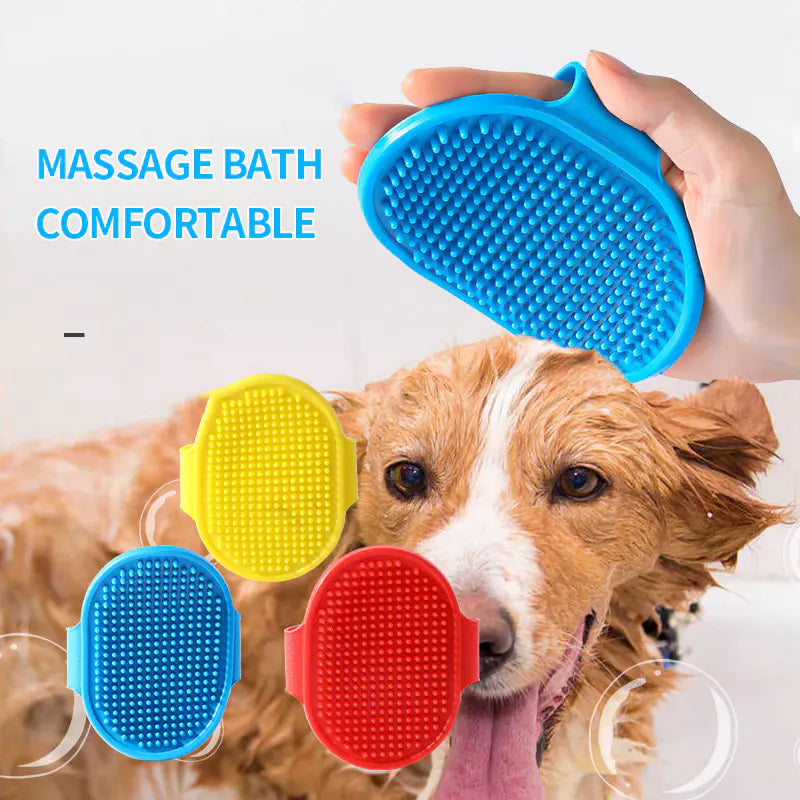 Soft Rubber Grooming & Massage Brush for Dogs and Cats – Gentle Deshedding Tool for Bath or Daily Use
