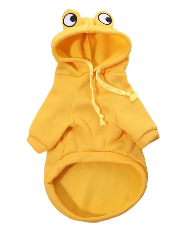 Soft, breathable fabric hoodie for cats, perfect for fall and winter.