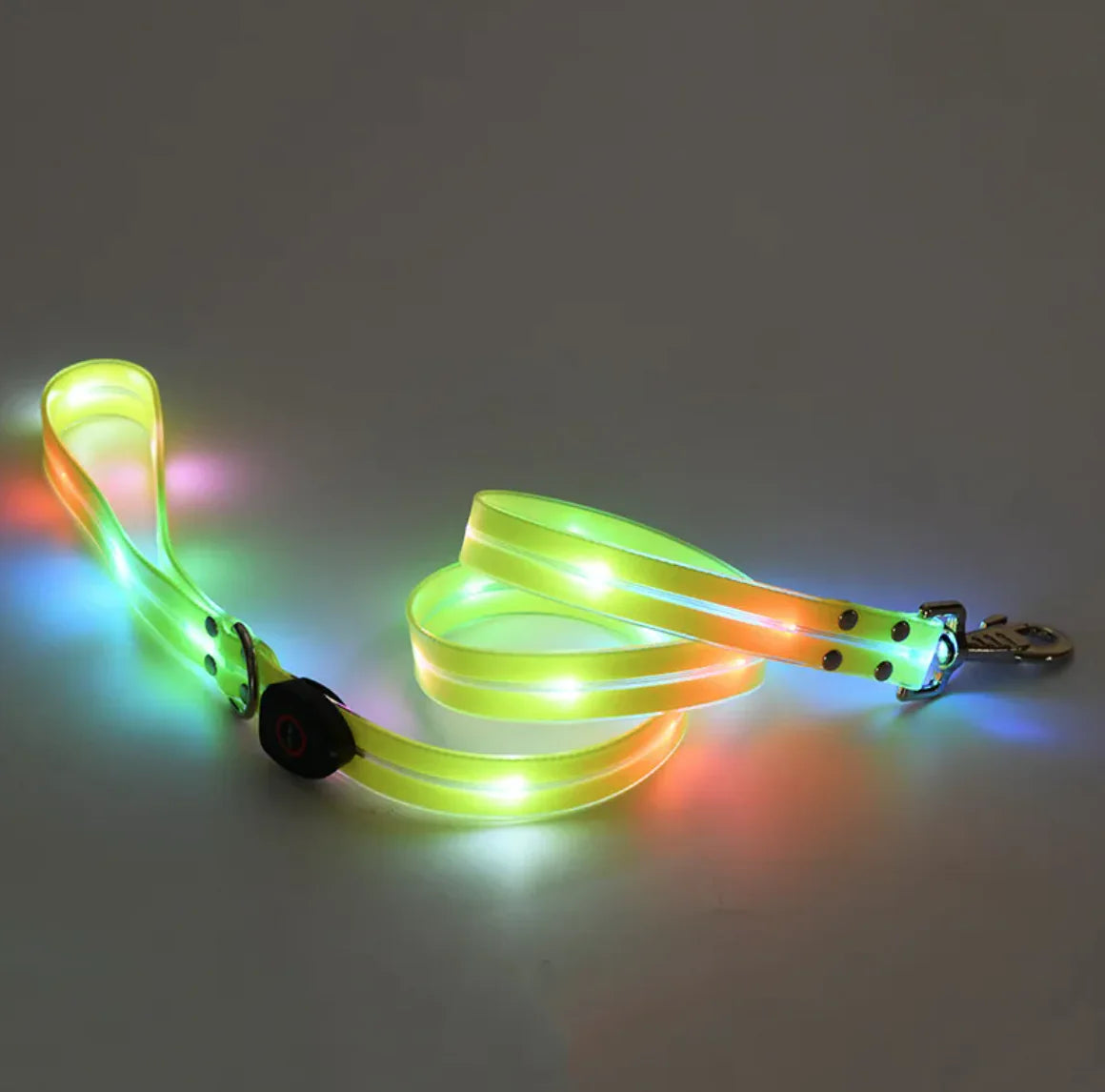 Rechargeable LED Pet Collar with Nylon Leash – USB Charging & Night Visibility