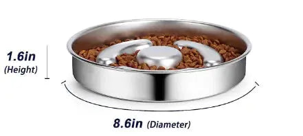 Pet Slow Feeding Bowl with Anti-Choke Maze Design & Neck Protector