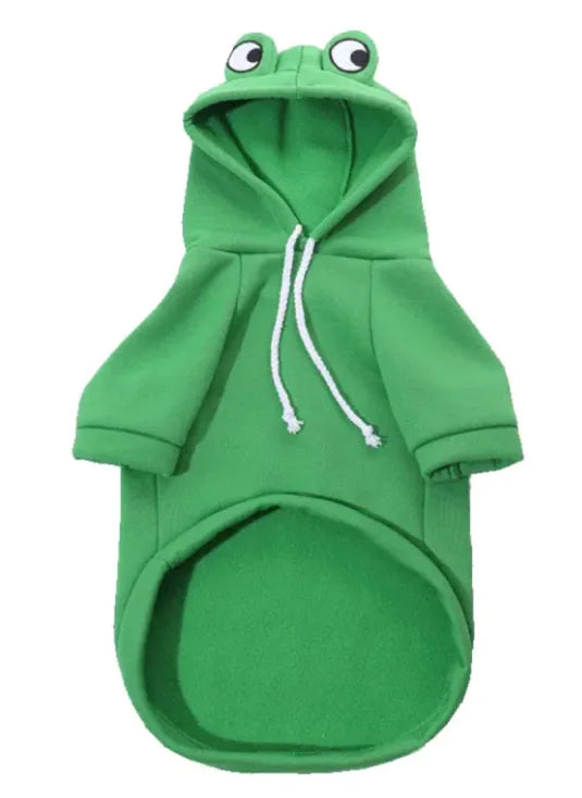 Soft Warm Cat Clothes – Cozy Frog Costume Hoodie for Cats