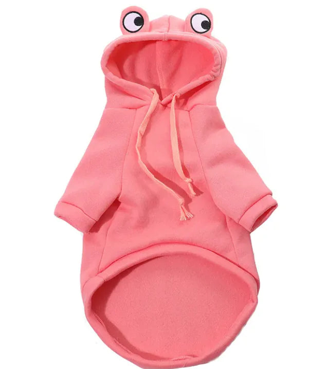 Soft Warm Cat Clothes – Cozy Frog Costume Hoodie for Cats