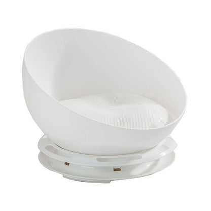 2-in-1 Mochi Round Cat Bed with Built-In Rolling Toy