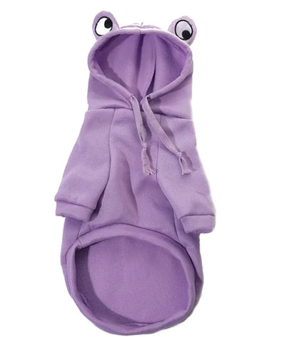 Soft Warm Cat Clothes – Cozy Frog Costume Hoodie for Cats