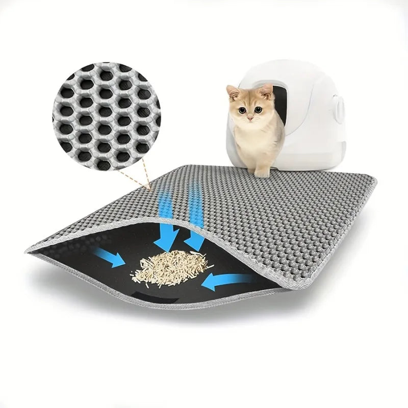 Premium Cat Mat for Litter Control, Comfort & Easy Cleaning