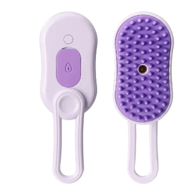 3-in-1 Electric Steam Brush for Cats & Dogs – Groom, De-shed & Massage - FurFresh™