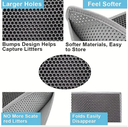 Premium Cat Mat for Litter Control, Comfort & Easy Cleaning
